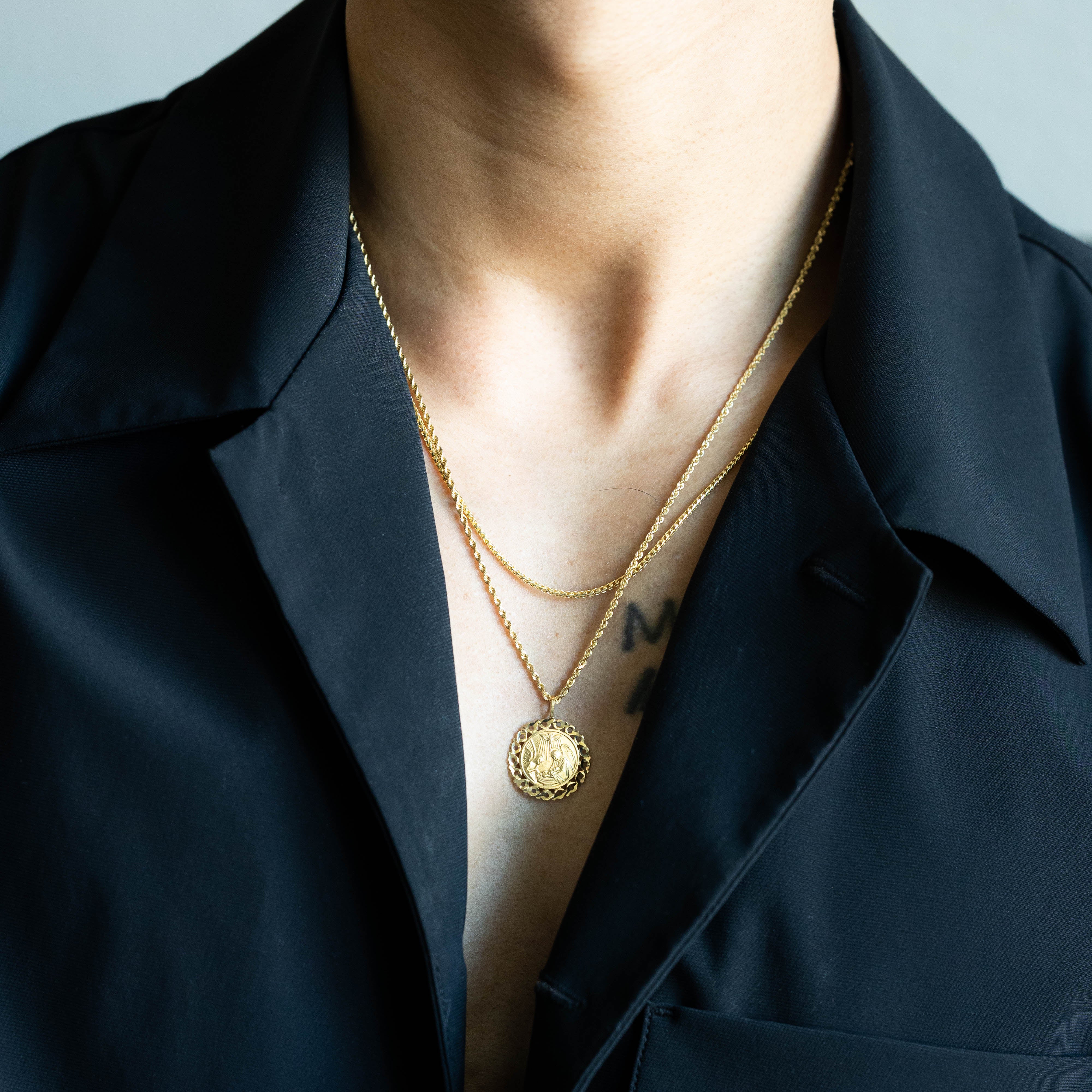 14K Gold Religious Baptism Pendant - Model 1445