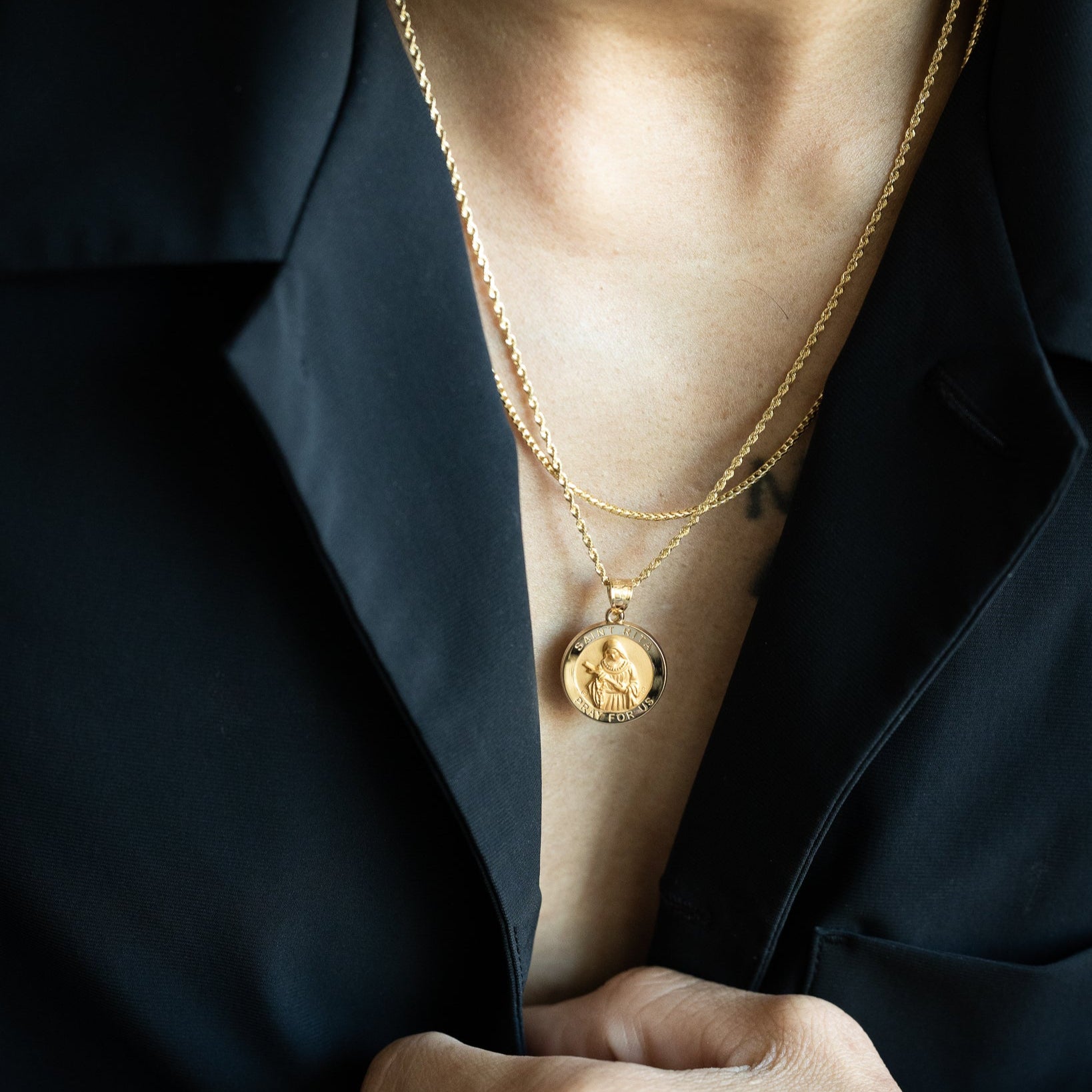 14K Gold St. Rita of Cascia Pendant - Model XR1694