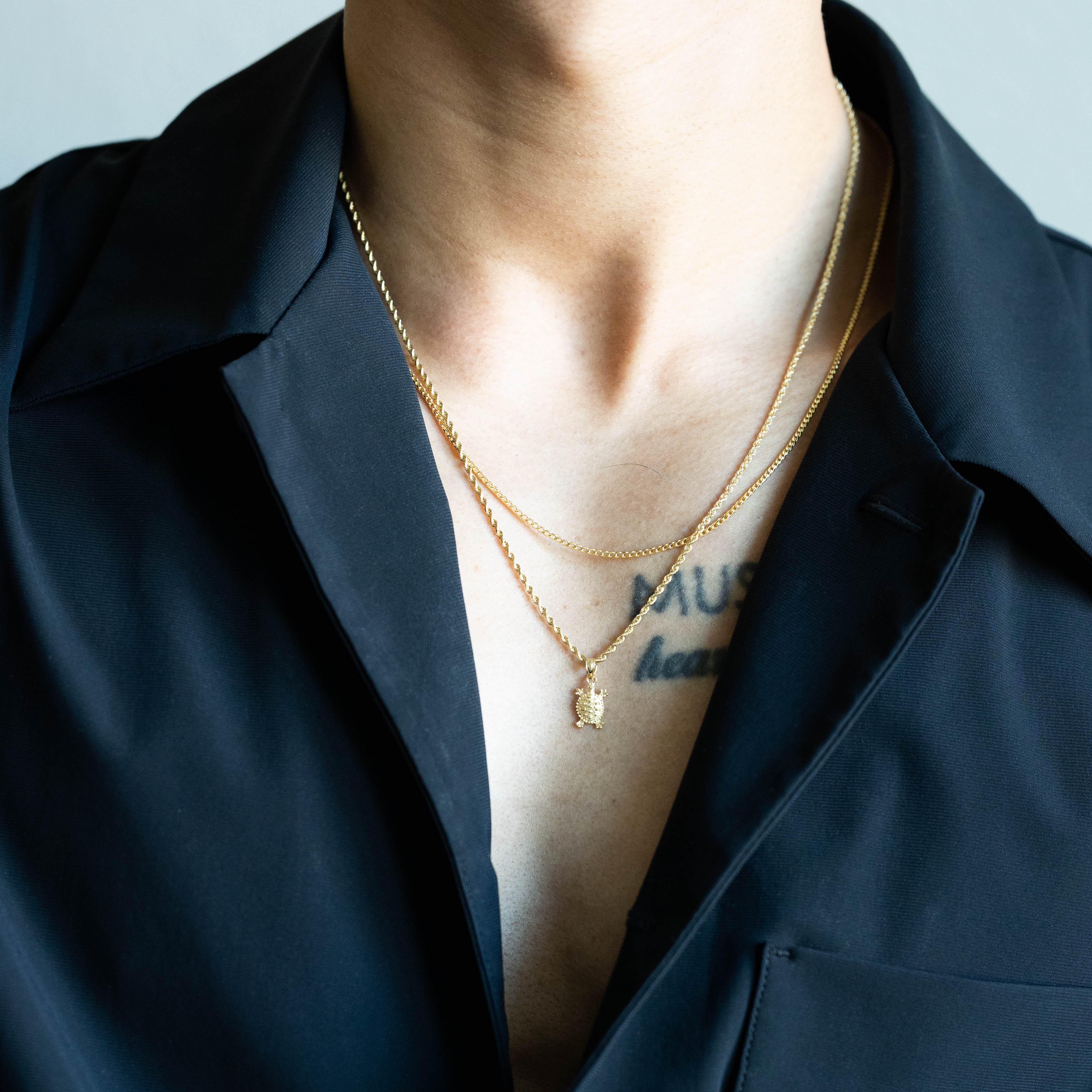 14K Gold Small Textured Land Turtle Charm - Charlie & Co. Jewelry