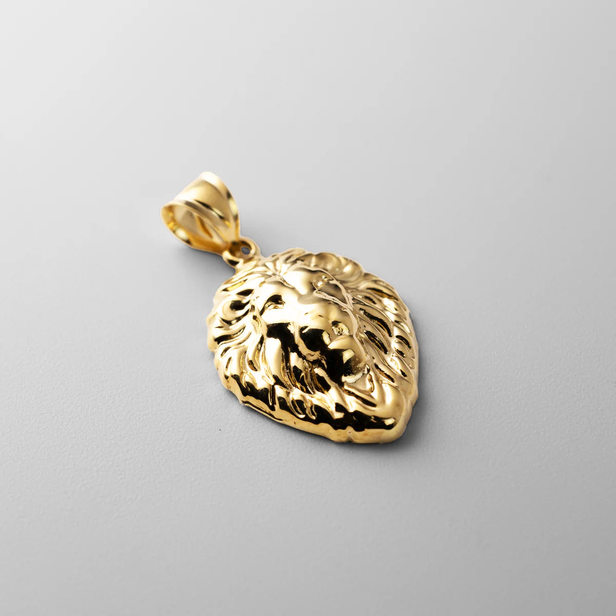 Gold Majestic Roaring Lion Face Pendant Necklace – Model PT2682 - Charlie & Co. Jewelry