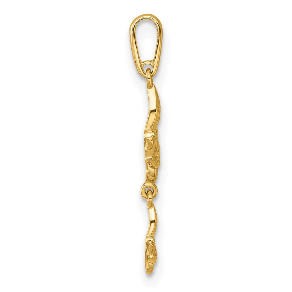 Charlie & Co Jewelry | 14k Polished Double Butterfly Dangle Charm Pendant - Model K10028