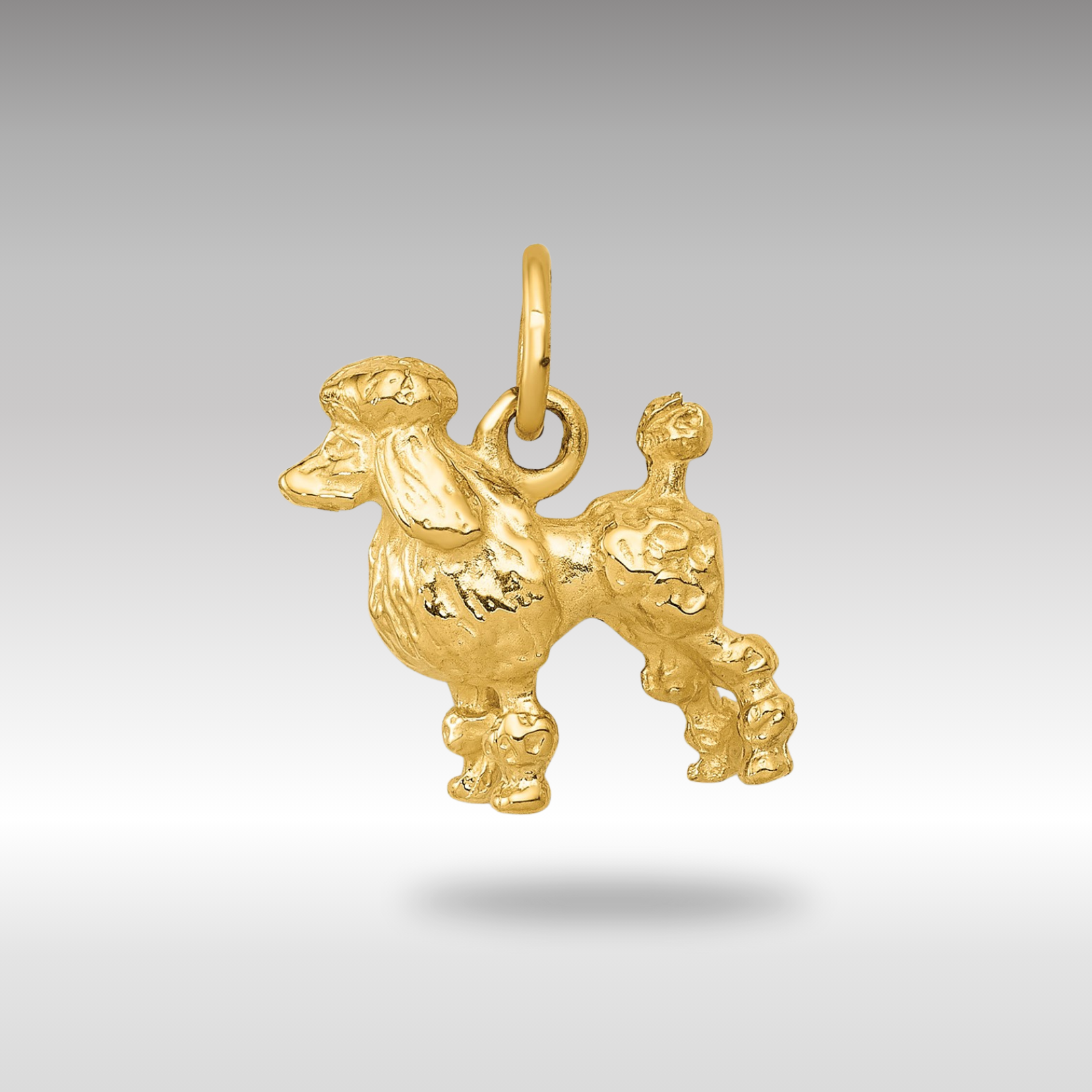 Gold 3-D Poodle Necklace Pendant - Charlie & Co. Jewelry