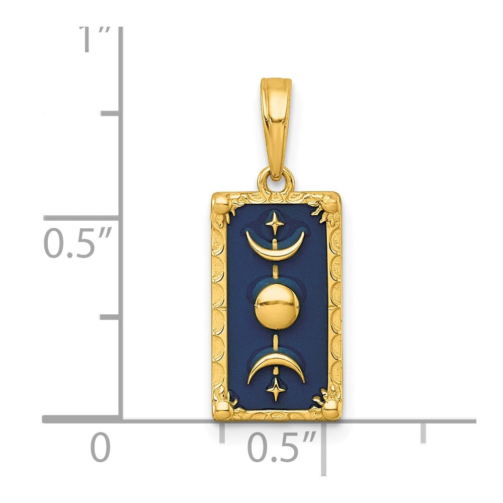 Charlie & Co Jewelry | 14k Polished Blue Enamel Moon Cycle Charm - Model K10038