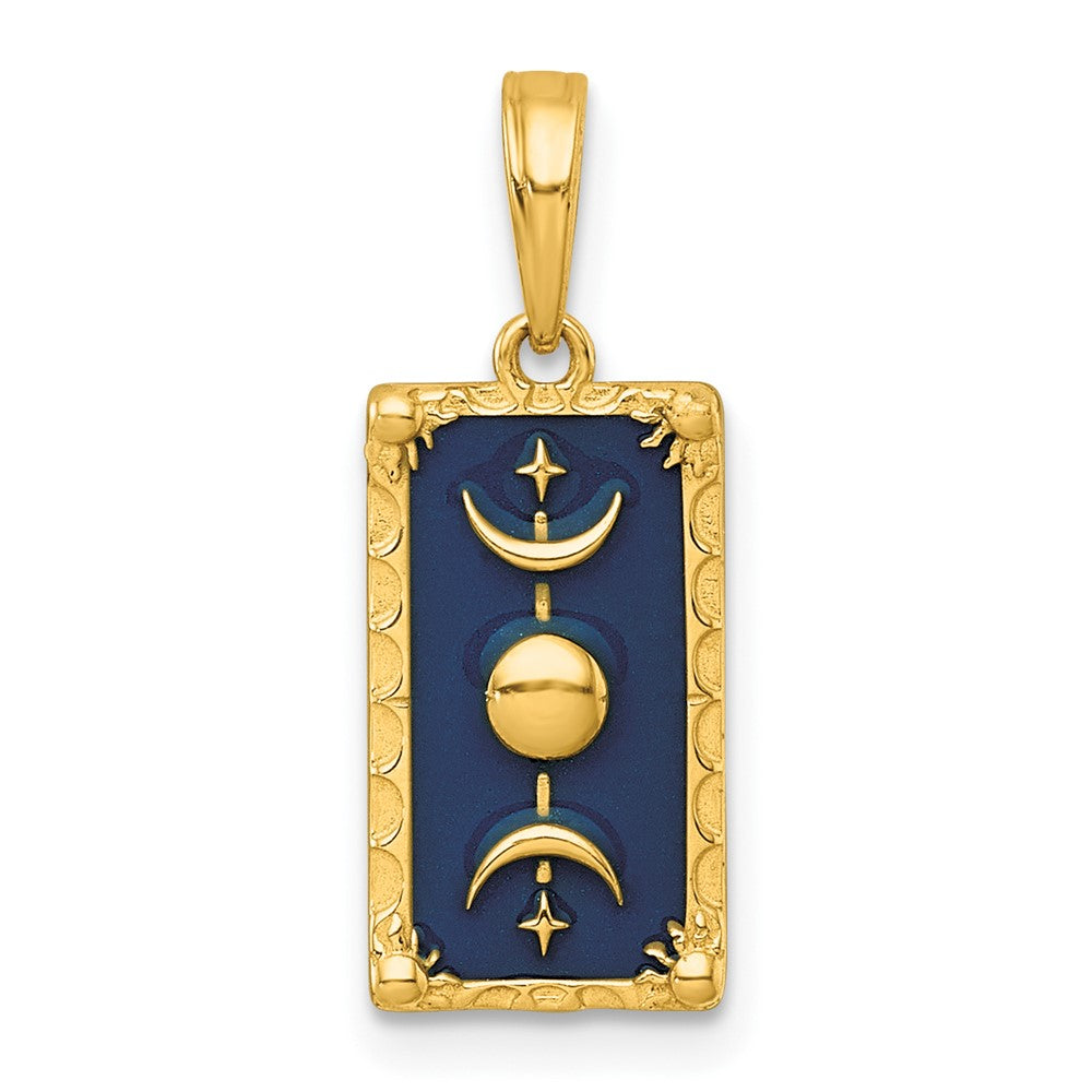 Charlie & Co Jewelry | 14k Polished Blue Enamel Moon Cycle Charm - Model K10038