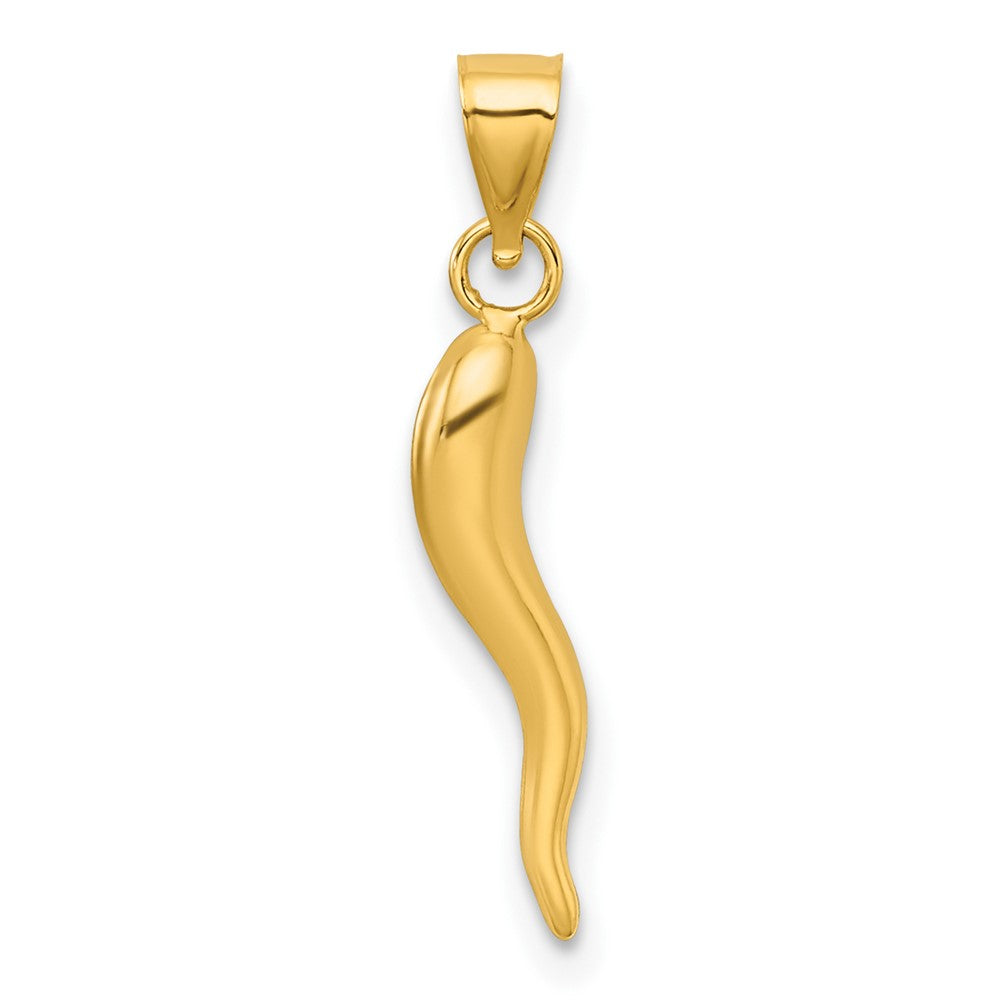 Charlie & Co Jewelry | 14k Polished Hollow 3d Italian Horn Pendant - Model K10050