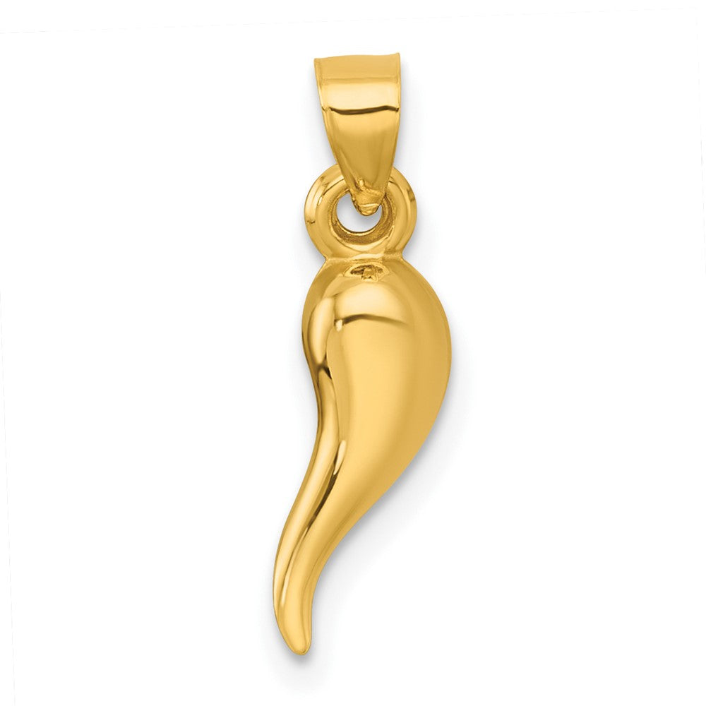 Charlie & Co Jewelry | 14k Polished Hollow 3d Italian Horn Pendant - Model K10051