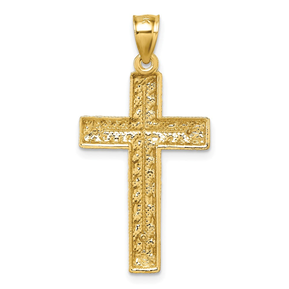 Charlie & Co Jewelry | 14k Polished Diamond-cut Textured Fancy Latin Cross Pendant - Model K10075