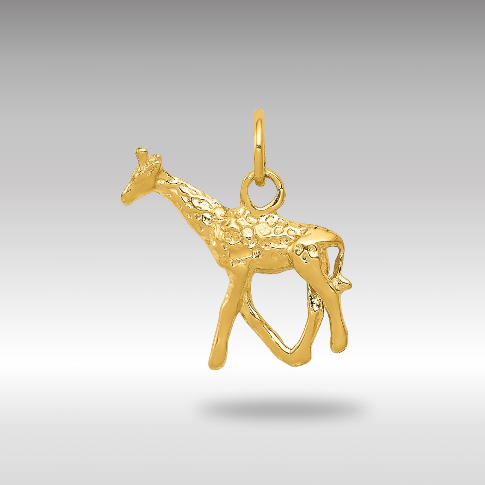 Gold 3D Giraffe Necklace Pendant - Charlie & Co. Jewelry