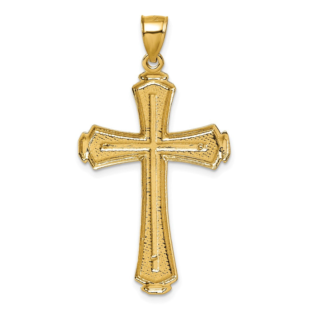Charlie & Co Jewelry | 14k Polished Diamond-cut Textured Fancy Cross Pendant - Model K10083