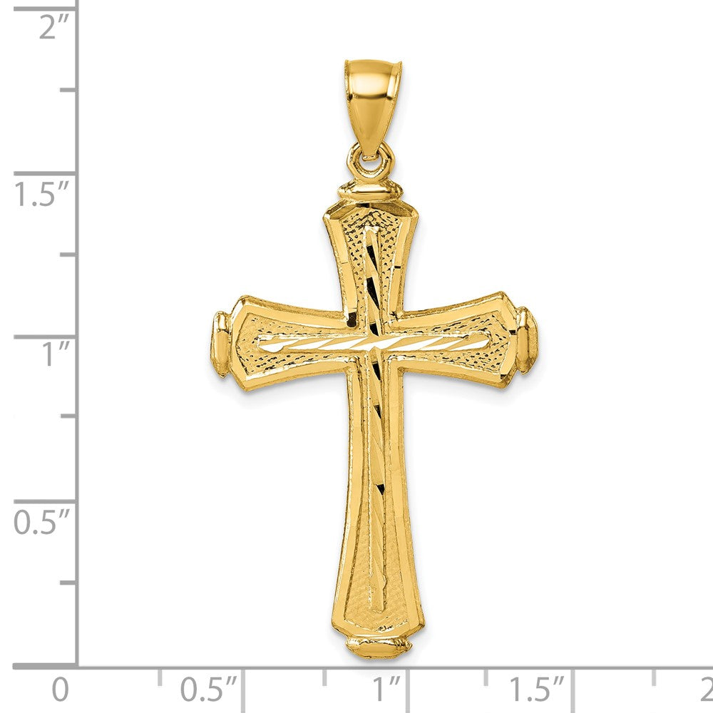 Charlie & Co Jewelry | 14k Polished Diamond-cut Textured Fancy Cross Pendant - Model K10083