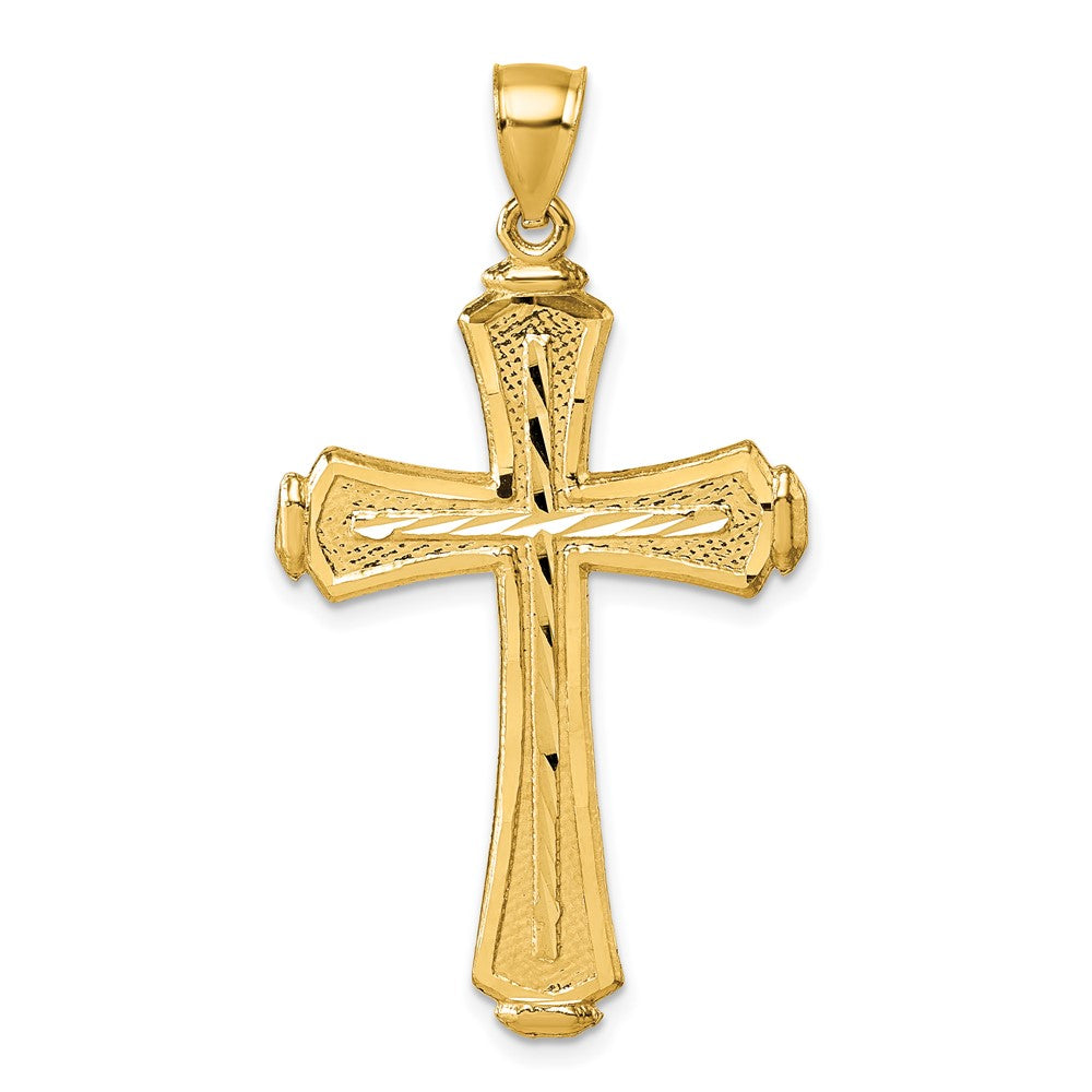 Charlie & Co Jewelry | 14k Polished Diamond-cut Textured Fancy Cross Pendant - Model K10083