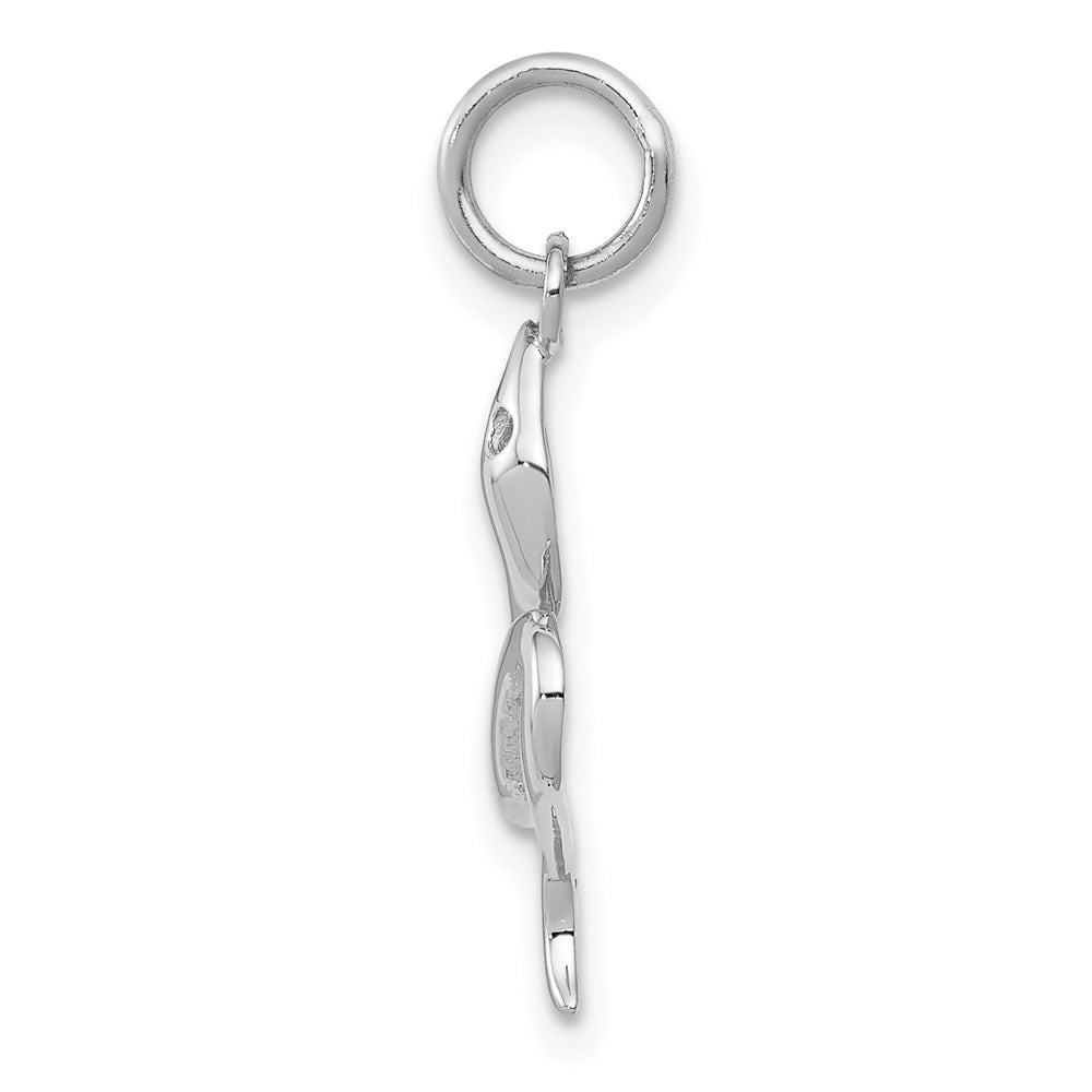 14k White Gold Solid Polished Serpent Charm - Charlie & Co. Jewelry