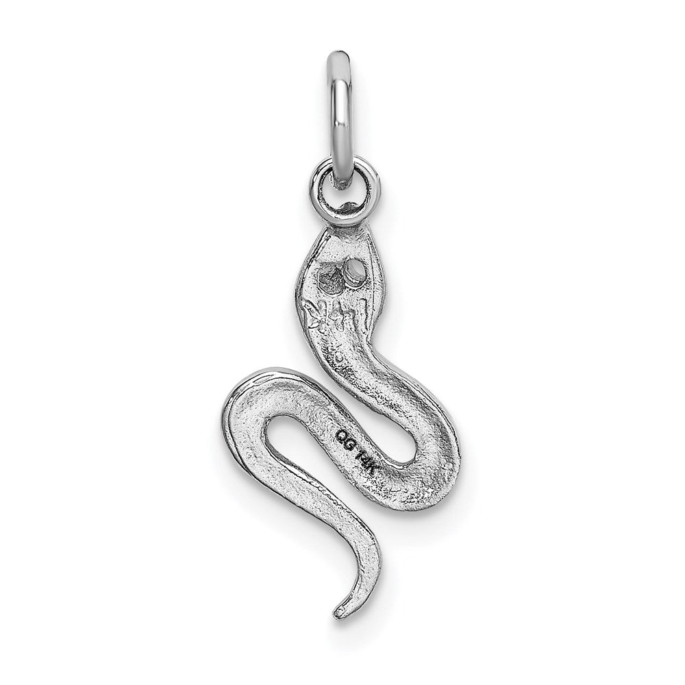 14k White Gold Solid Polished Serpent Charm - Charlie & Co. Jewelry