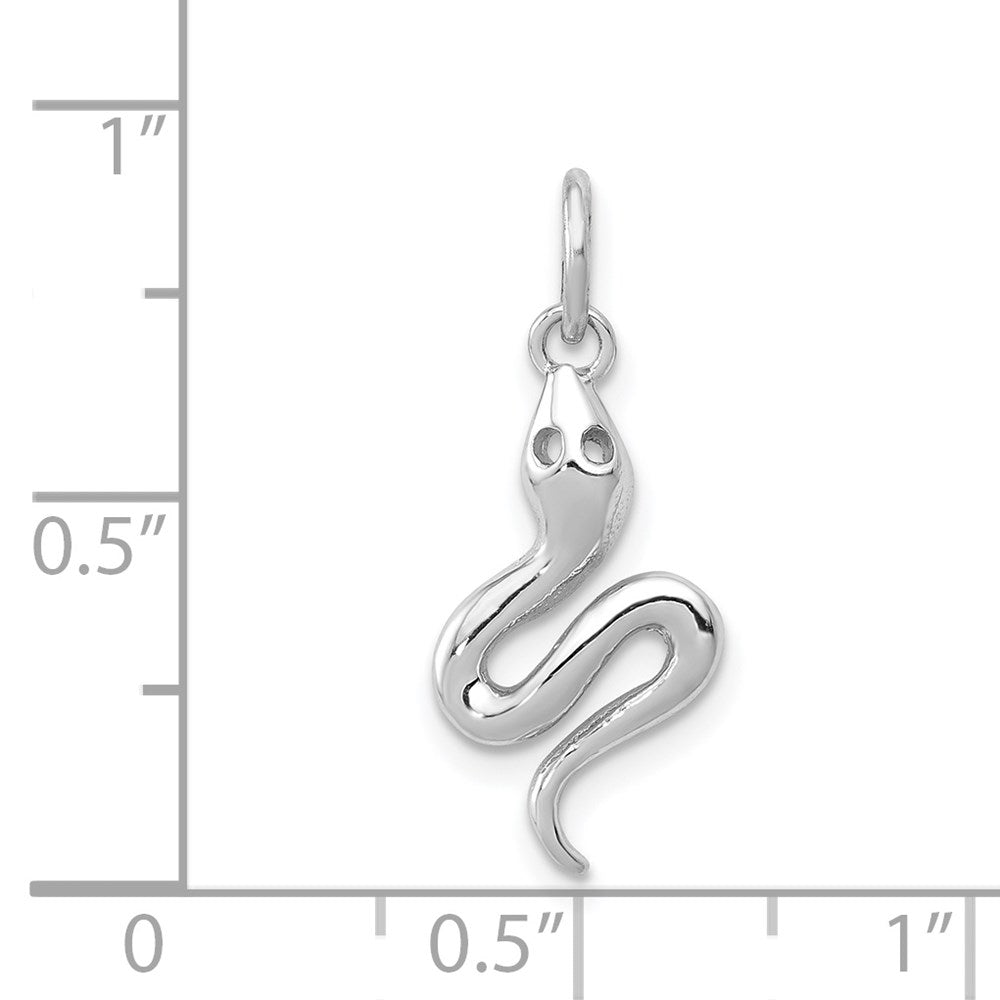 14k White Gold Solid Polished Serpent Charm - Charlie & Co. Jewelry