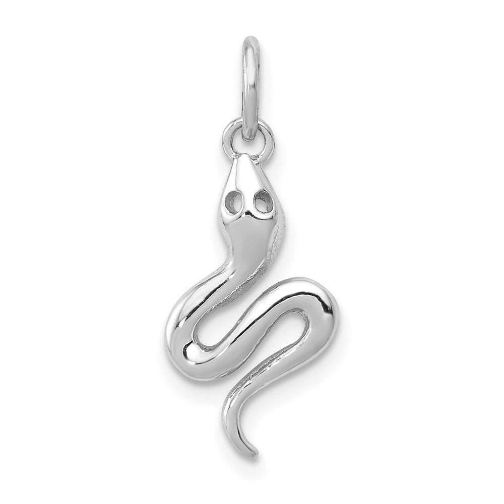 14k White Gold Solid Polished Serpent Charm - Charlie & Co. Jewelry