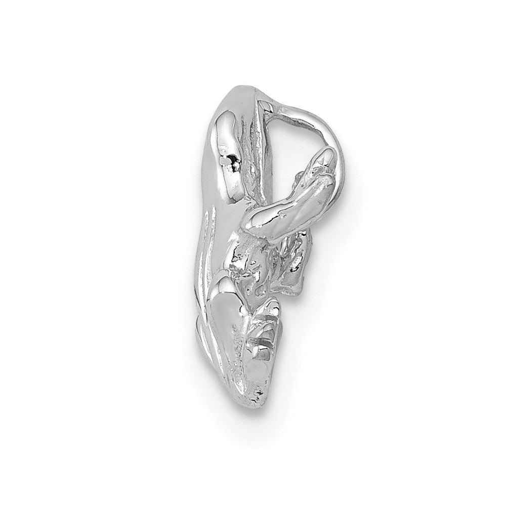 14k White Gold Polished Three-Dimensional Frog Charm - Charlie & Co. Jewelry