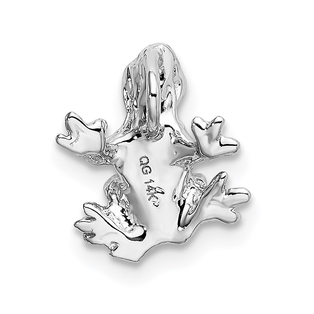 14k White Gold Polished Three-Dimensional Frog Charm - Charlie & Co. Jewelry