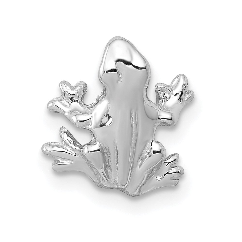 14k White Gold Polished Three-Dimensional Frog Charm - Charlie & Co. Jewelry