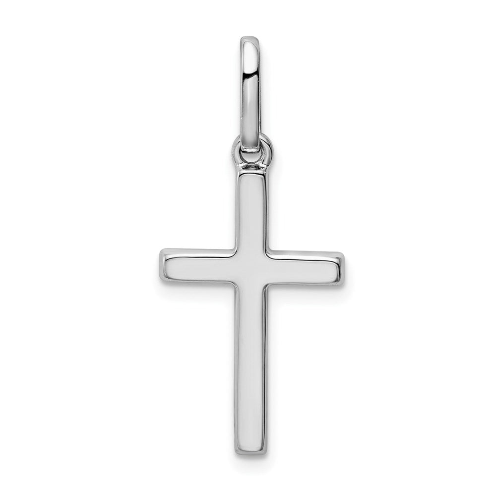 14K White Gold Classic Plain Cross Pendant - Model K1172