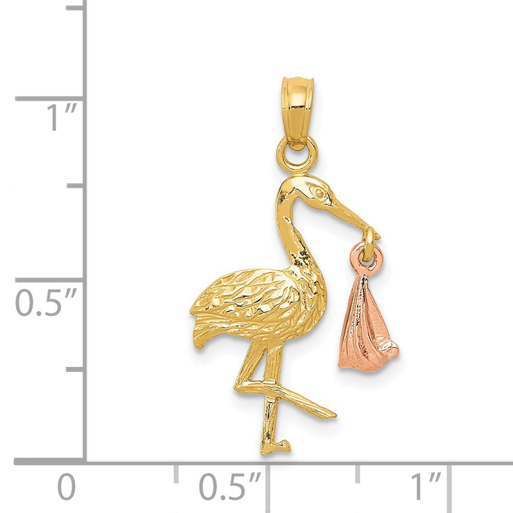 Gold Stork Pendant Necklace Model-K1331 - Charlie & Co. Jewelry