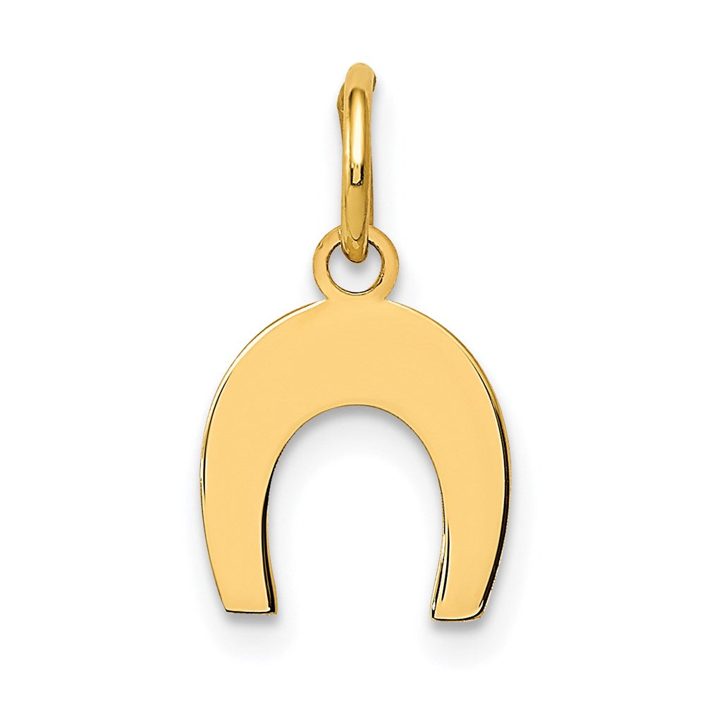 14K Gold Horseshoe Necklace Pendant - Charlie & Co. Jewelry