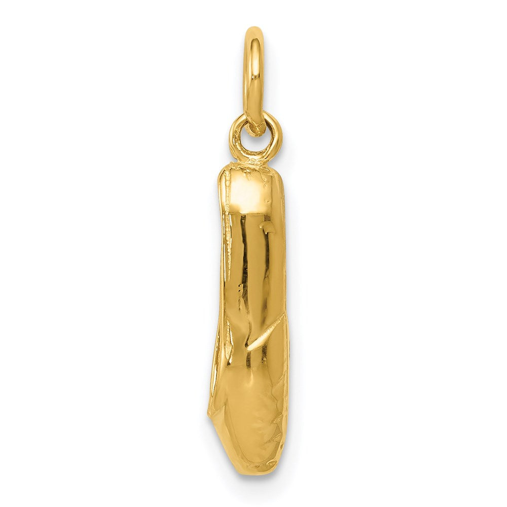 14k Gold 3D Ballet Slipper Pendant - Charlie & Co. Jewelry