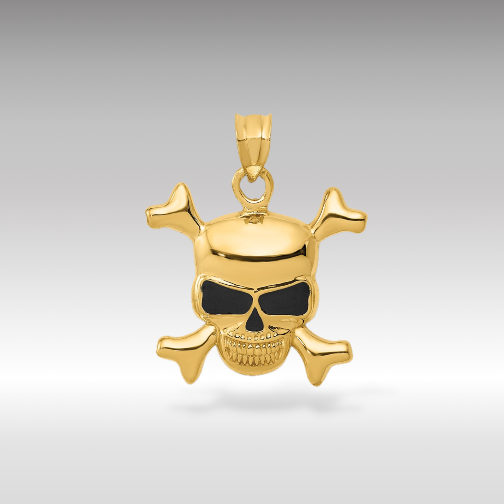 14K Gold Enameled Skull Charm - Charlie & Co. Jewelry