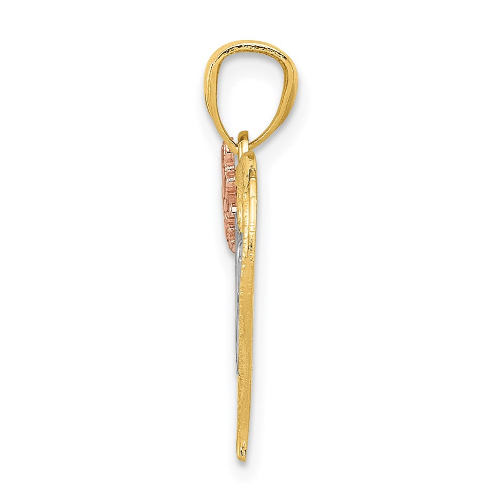 Charlie & Co Jewelry | 14k Two-tone W/white Rhodium Mom Heart Pendant - Model K2659