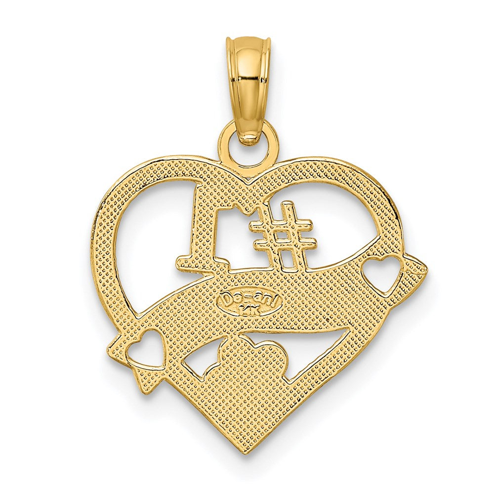 Gold #1 WIFE Heart Charm Necklace - Model K2687 - Charlie & Co. Jewelry