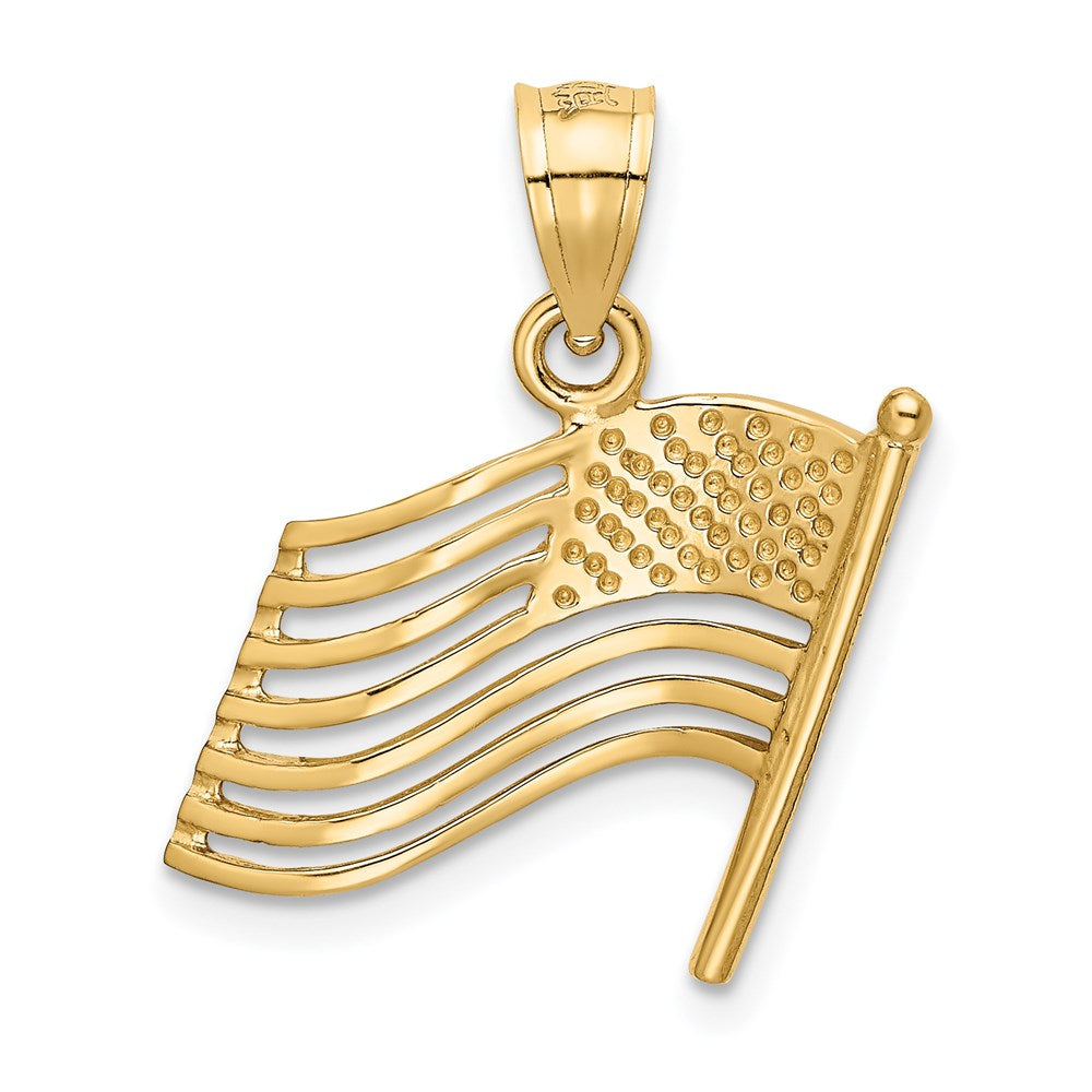 Gold American Flag Pendant Model-K2805 - Charlie & Co. Jewelry
