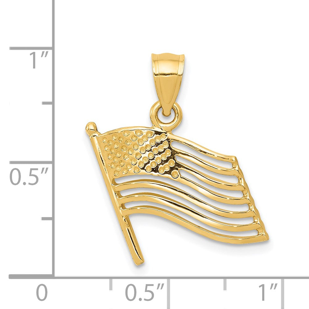 14K Gold American Flag Pendant - Charlie & Co. Jewelry