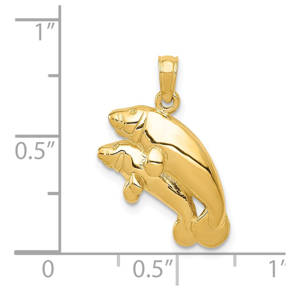 Charlie & Co Jewelry | 14k Polished Double Manatee Pendant - Model K2997