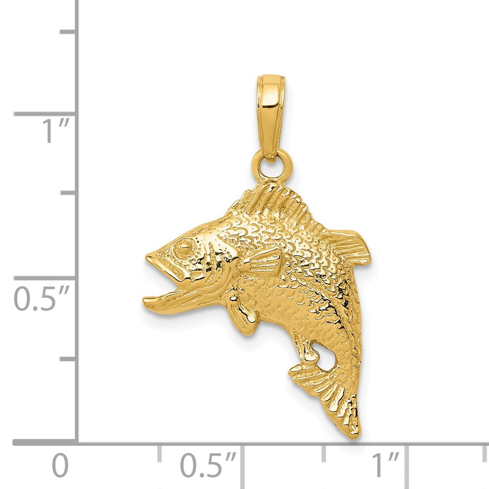 Charlie & Co Jewelry | 14k Jumping Bass Fish Pendant - Model K3045
