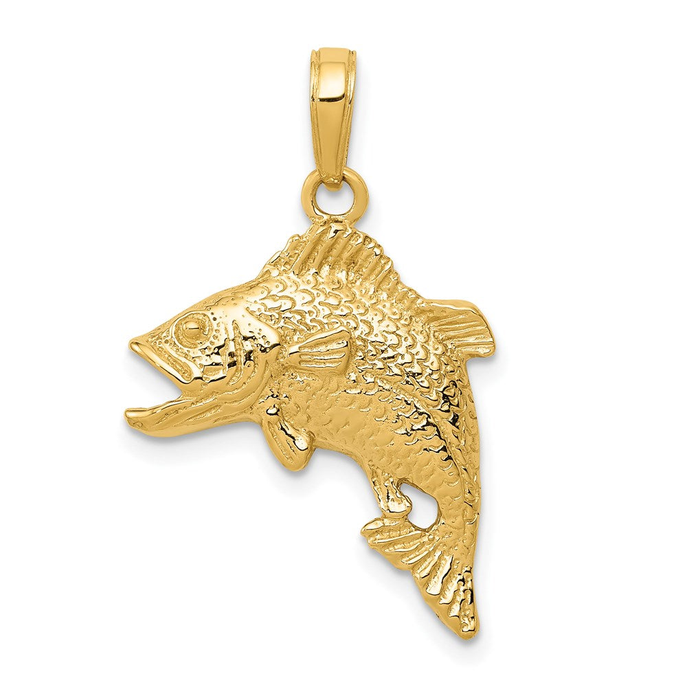Charlie & Co Jewelry | 14k Jumping Bass Fish Pendant - Model K3045