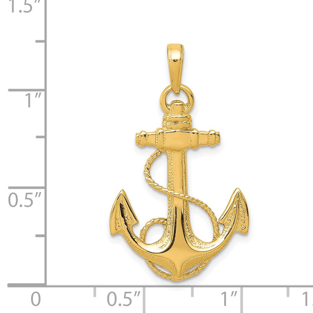 Charlie & Co Jewelry | 14k Anchor W/rope Pendant - Model K3082