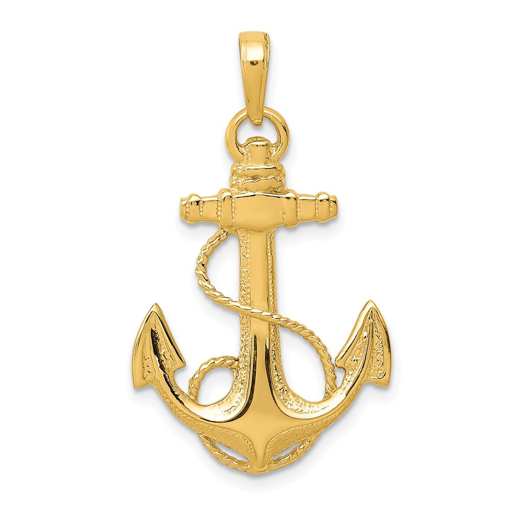 Charlie & Co Jewelry | 14k Anchor W/rope Pendant - Model K3082