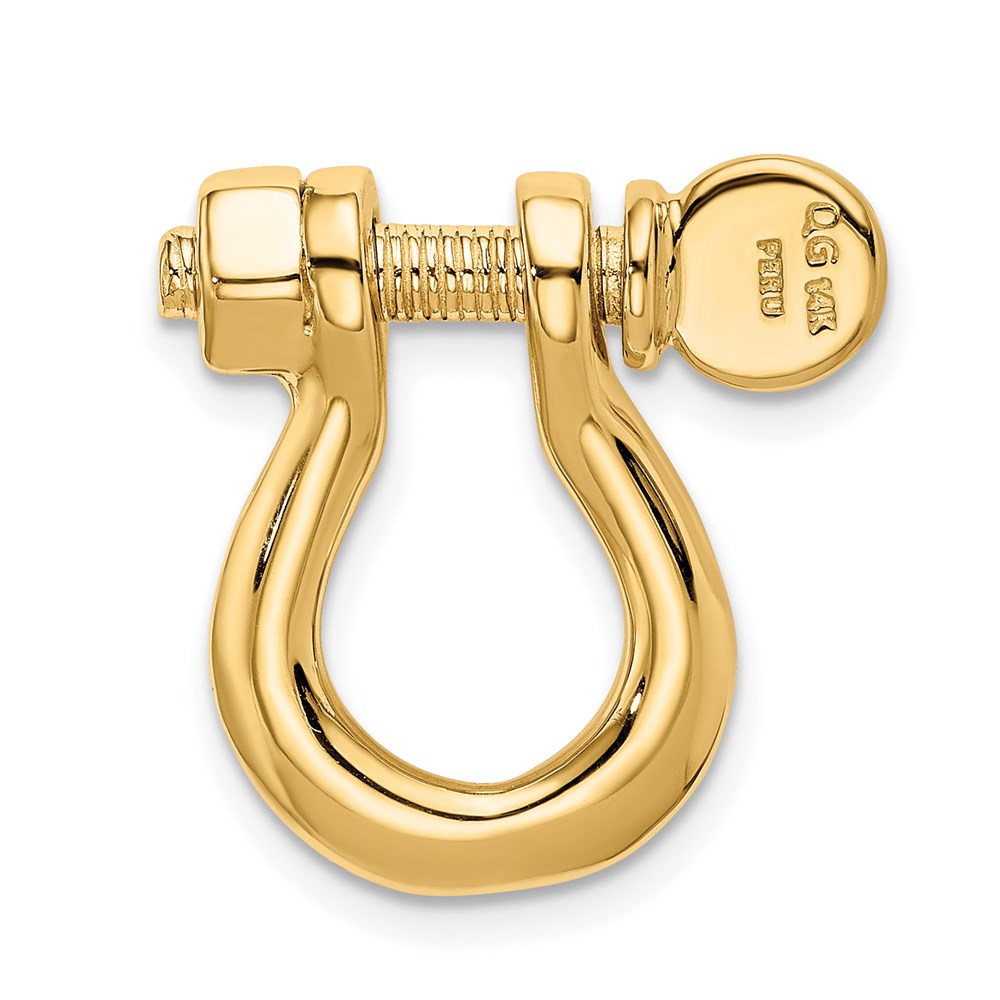 14K Gold 3D Large Shackle Link Pendant - Charlie & Co. Jewelry