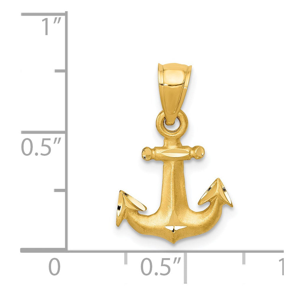 Charlie & Co Jewelry | 14k Diamond-cut Anchor Pendant - Model K3089