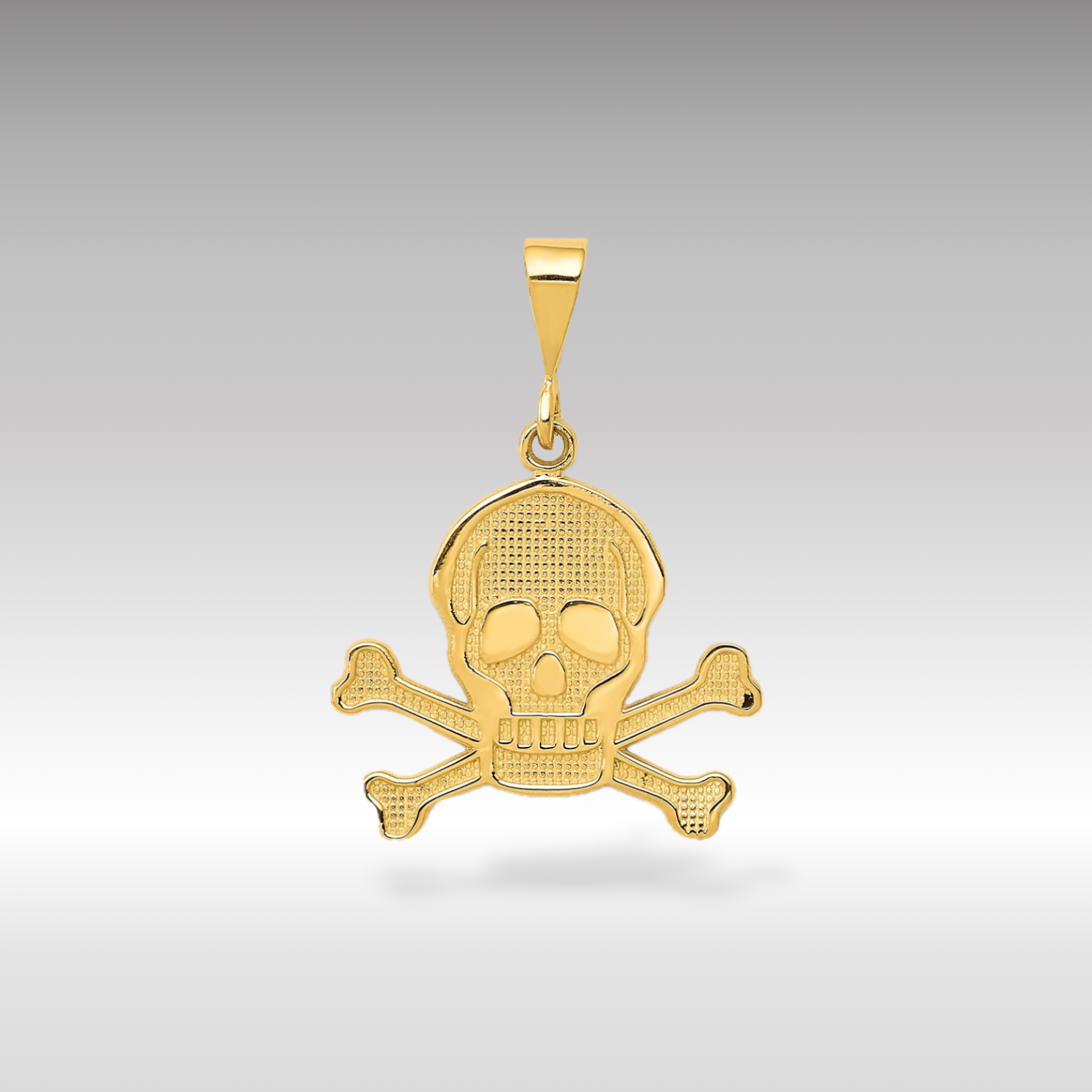 14K Gold Skull and Bones Pendant - Charlie & Co. Jewelry