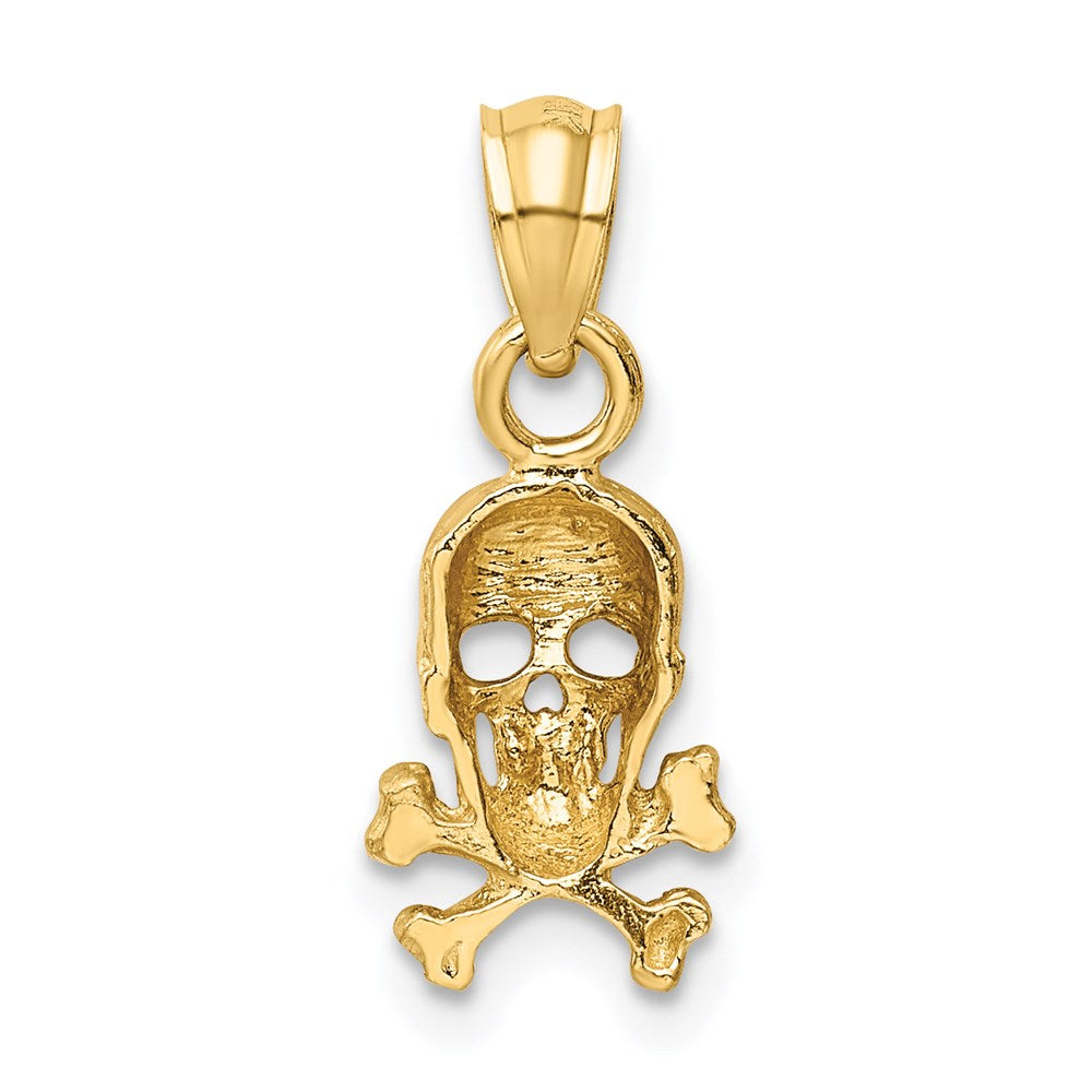 Gold Skull and Crossbones Pendant Model-K3163 - Charlie & Co. Jewelry