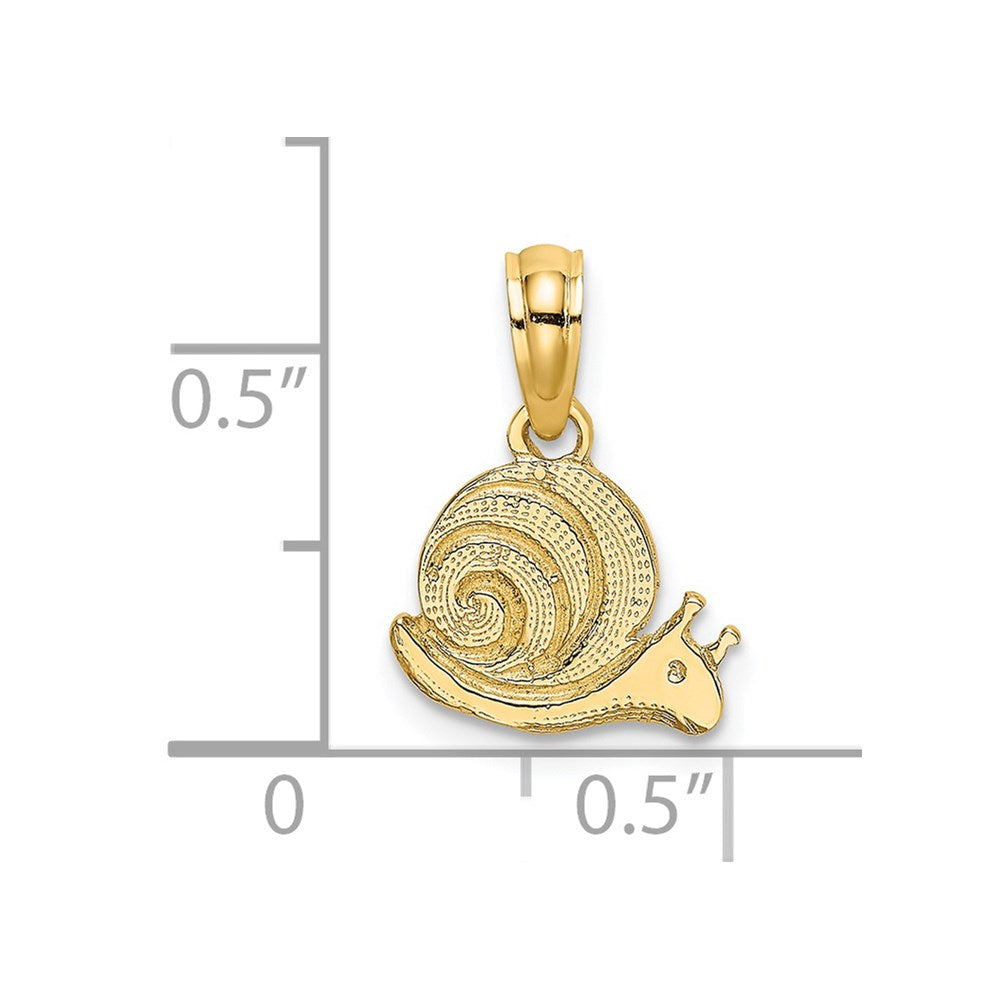 14K Gold Textured Mini Snail Charm Necklace - Charlie & Co. Jewelry