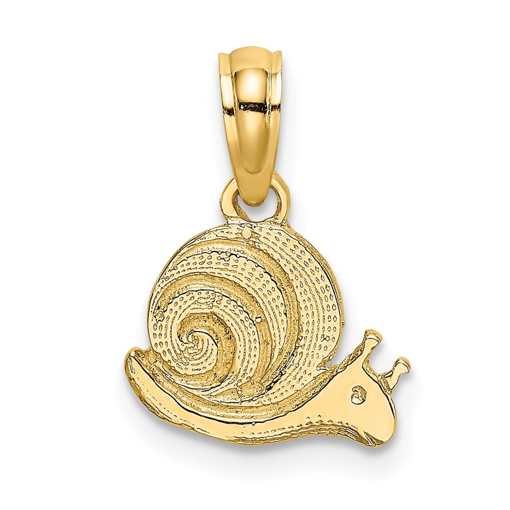 14K Gold Textured Mini Snail Charm Necklace - Charlie & Co. Jewelry