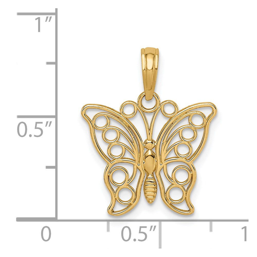 Charlie & Co Jewelry | 14k Cut-out Butterfly Large Pendant - Model K3243