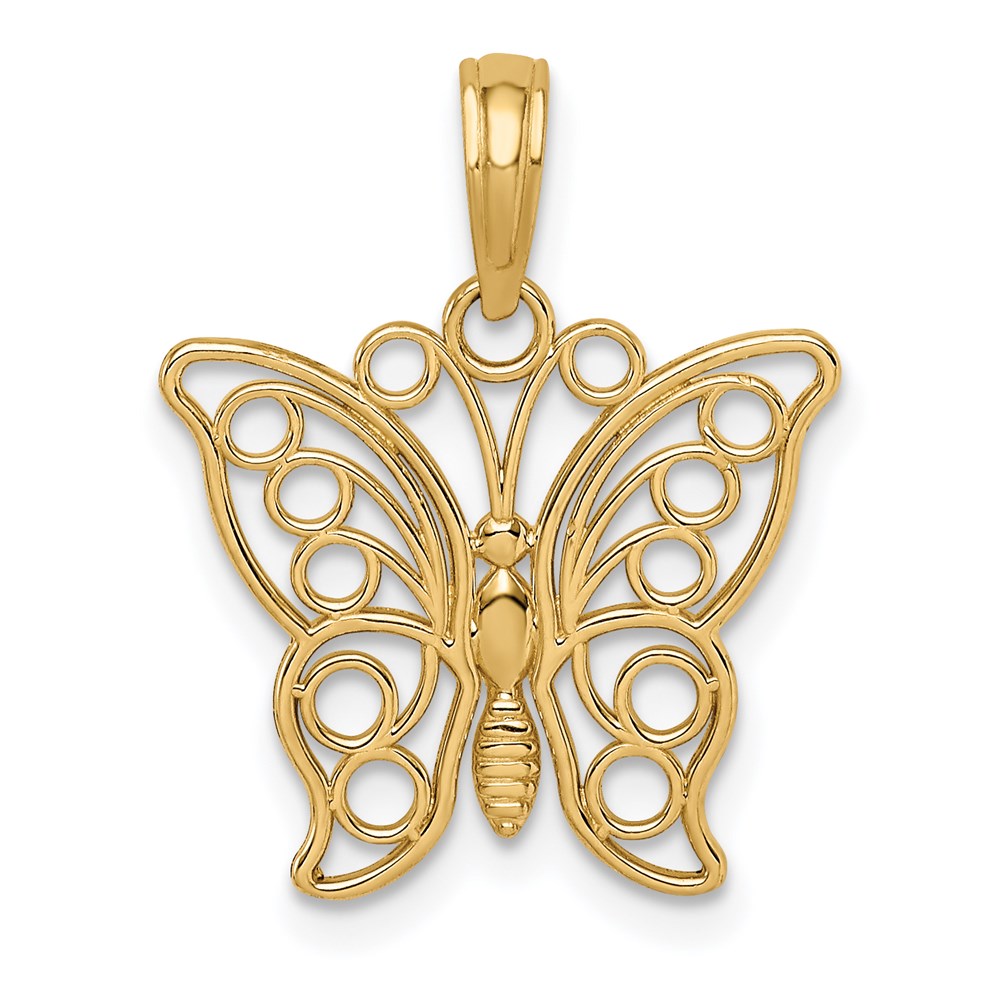 Charlie & Co Jewelry | 14k Cut-out Butterfly Large Pendant - Model K3243