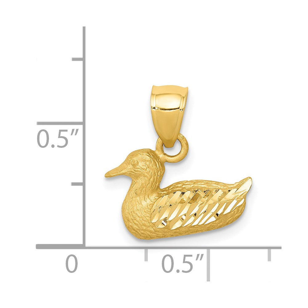 Charlie & Co Jewelry | 14k Diamond-cut Duck Pendant - Model K3266