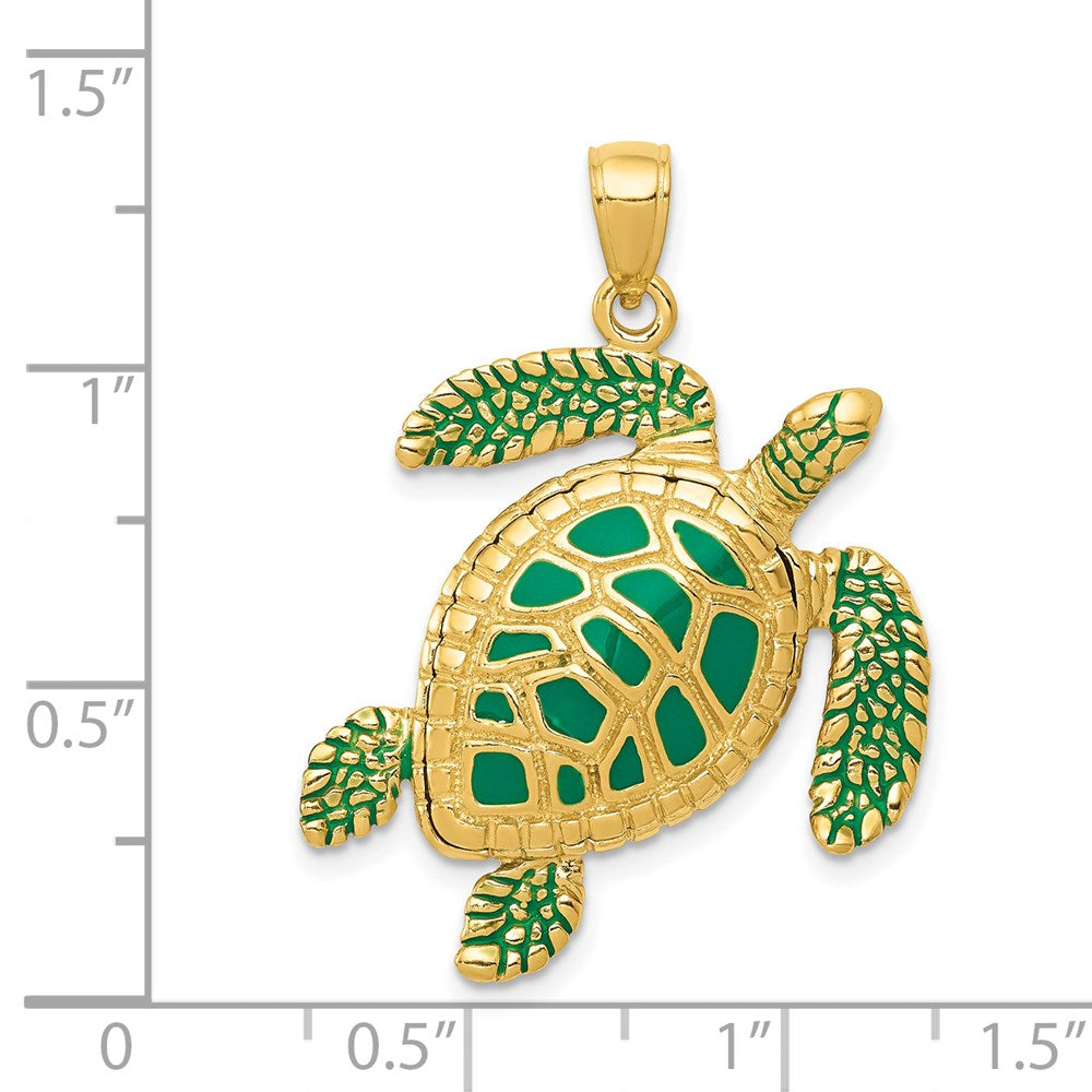 Charlie & Co Jewelry | 14k 3-d Enameled Sea Turtle Pendant - Model K3305