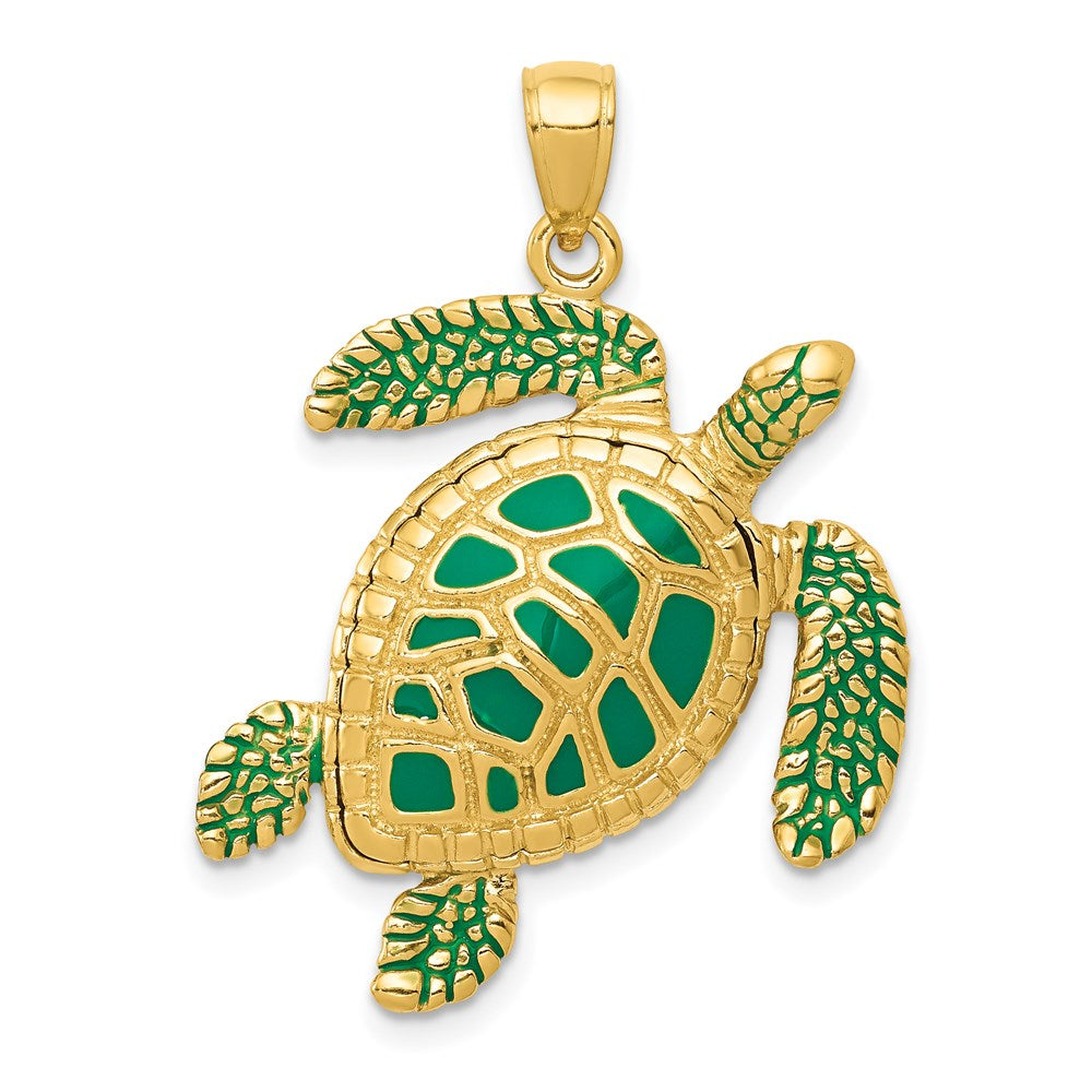 Charlie & Co Jewelry | 14k 3-d Enameled Sea Turtle Pendant - Model K3305