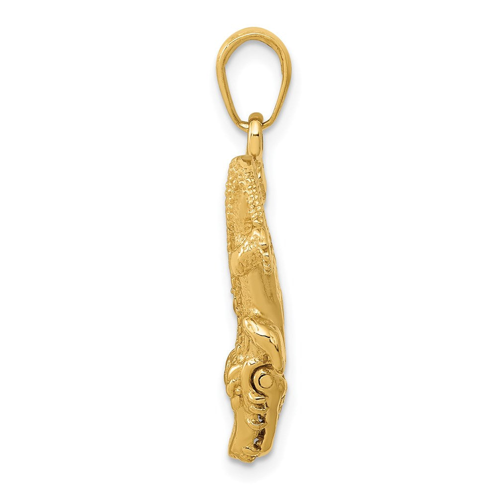 14K Gold Moveable Jaws Alligator Pendant - Charlie & Co. Jewelry