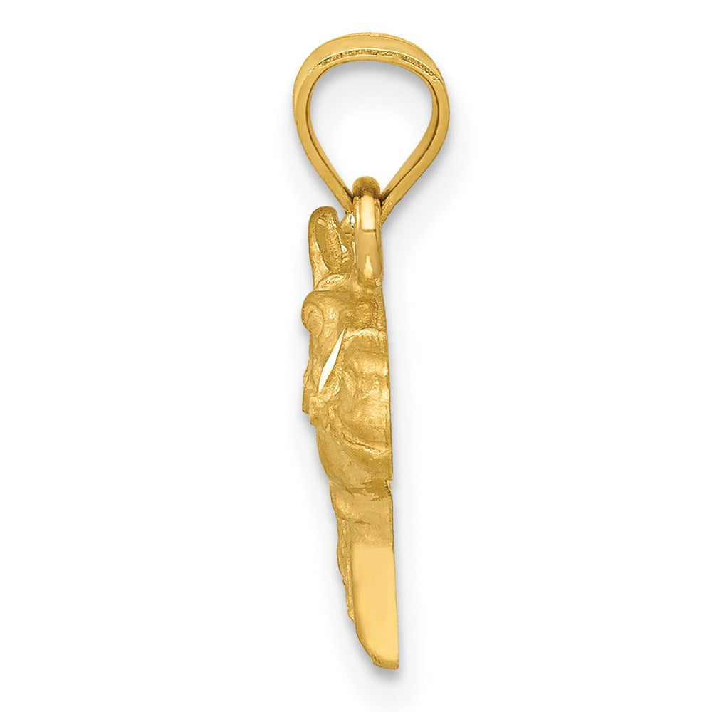 14K Gold Diamond-Cut Horse Pendant - Charlie & Co. Jewelry