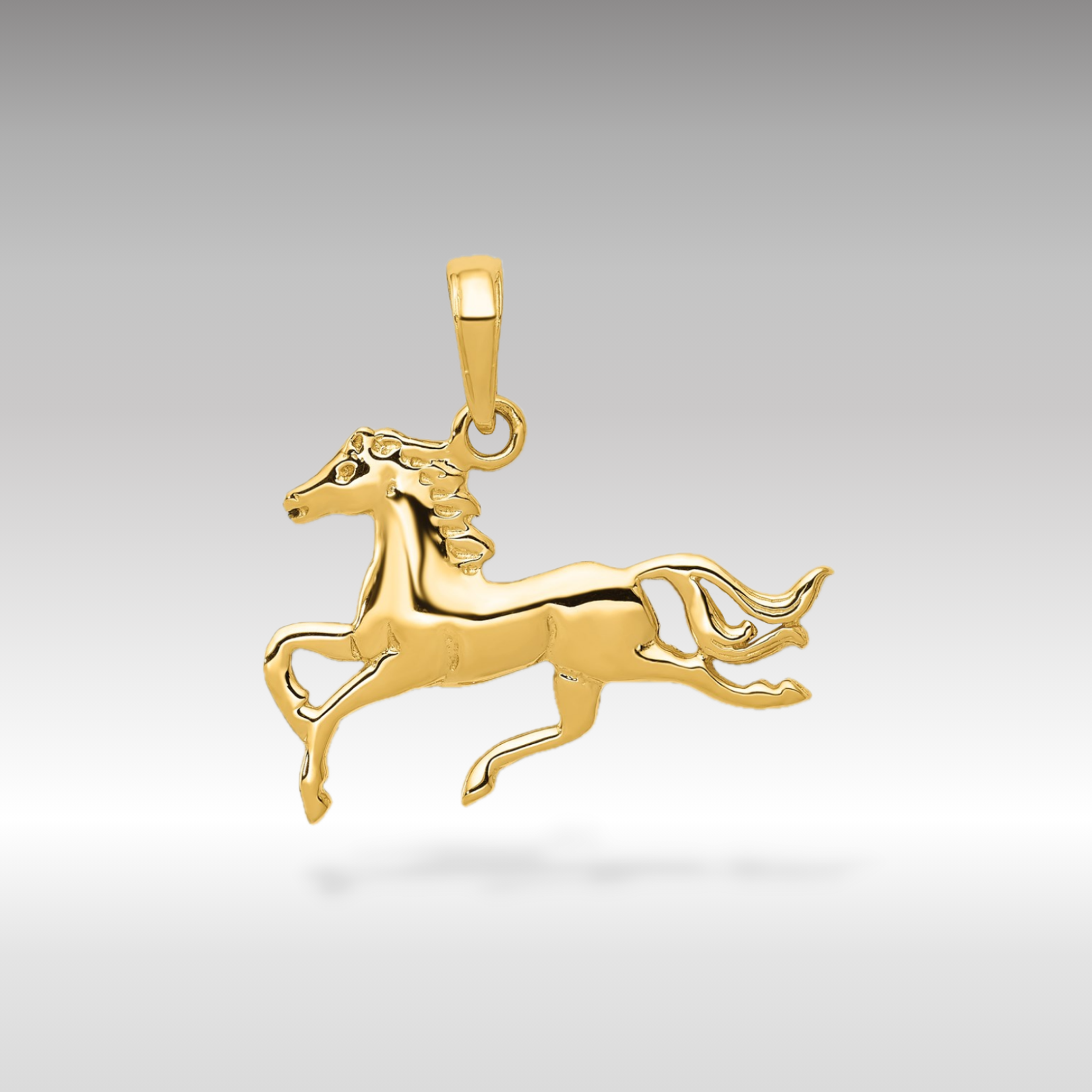 Gold Elegant Horse Pendant - Charlie & Co. Jewelry